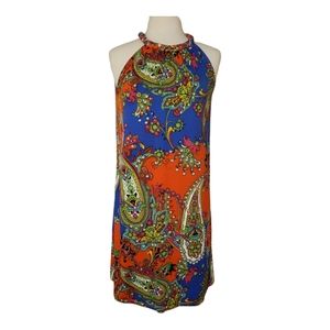 MSK Women's Size Small Paisley Dress Halter Rope Neck Sleeveless Boho